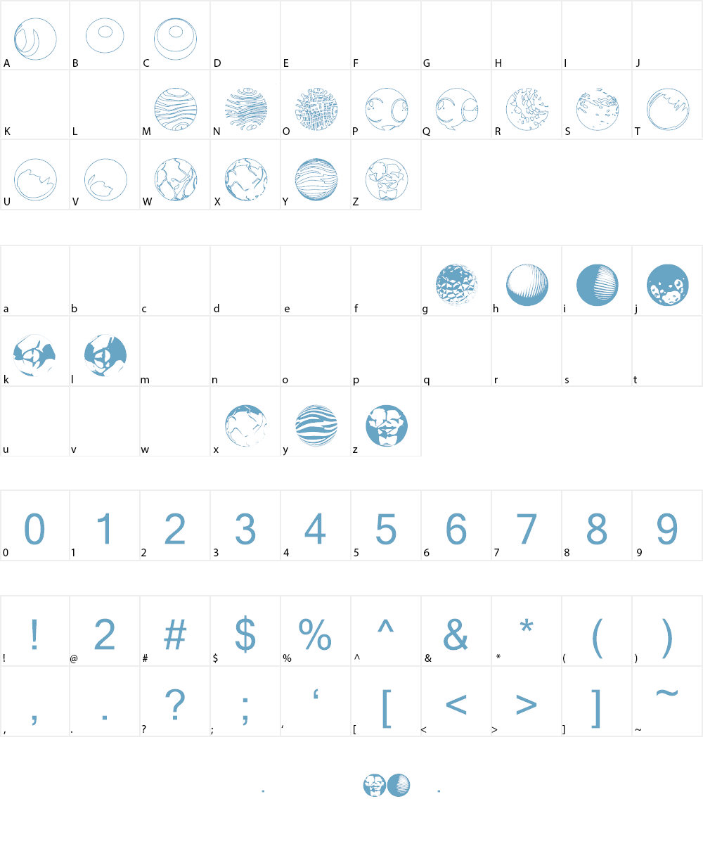 52 Sphereoids Font Character